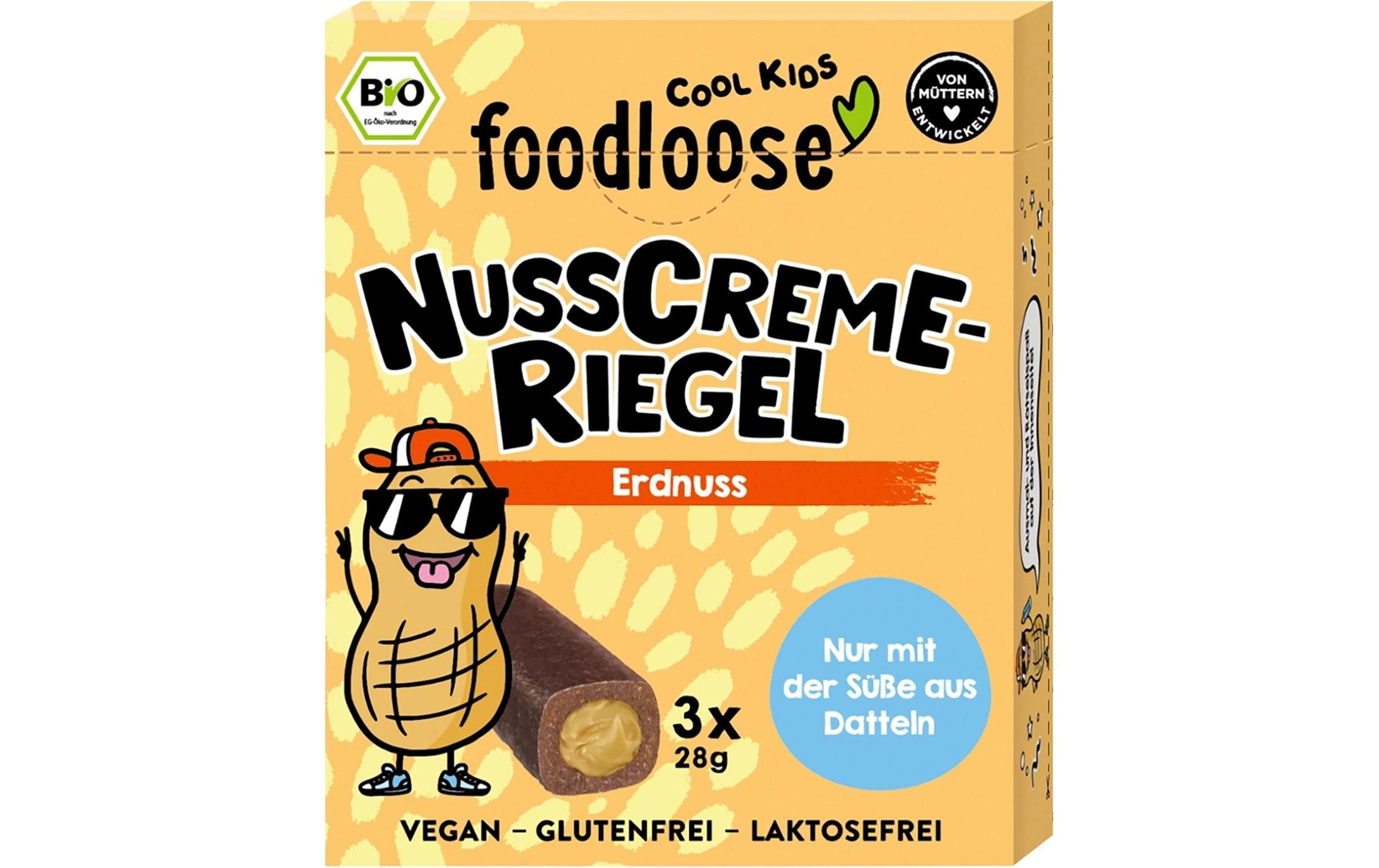 Foodloose Nusscreme-Riegel Erdnuss 3 x 28 g