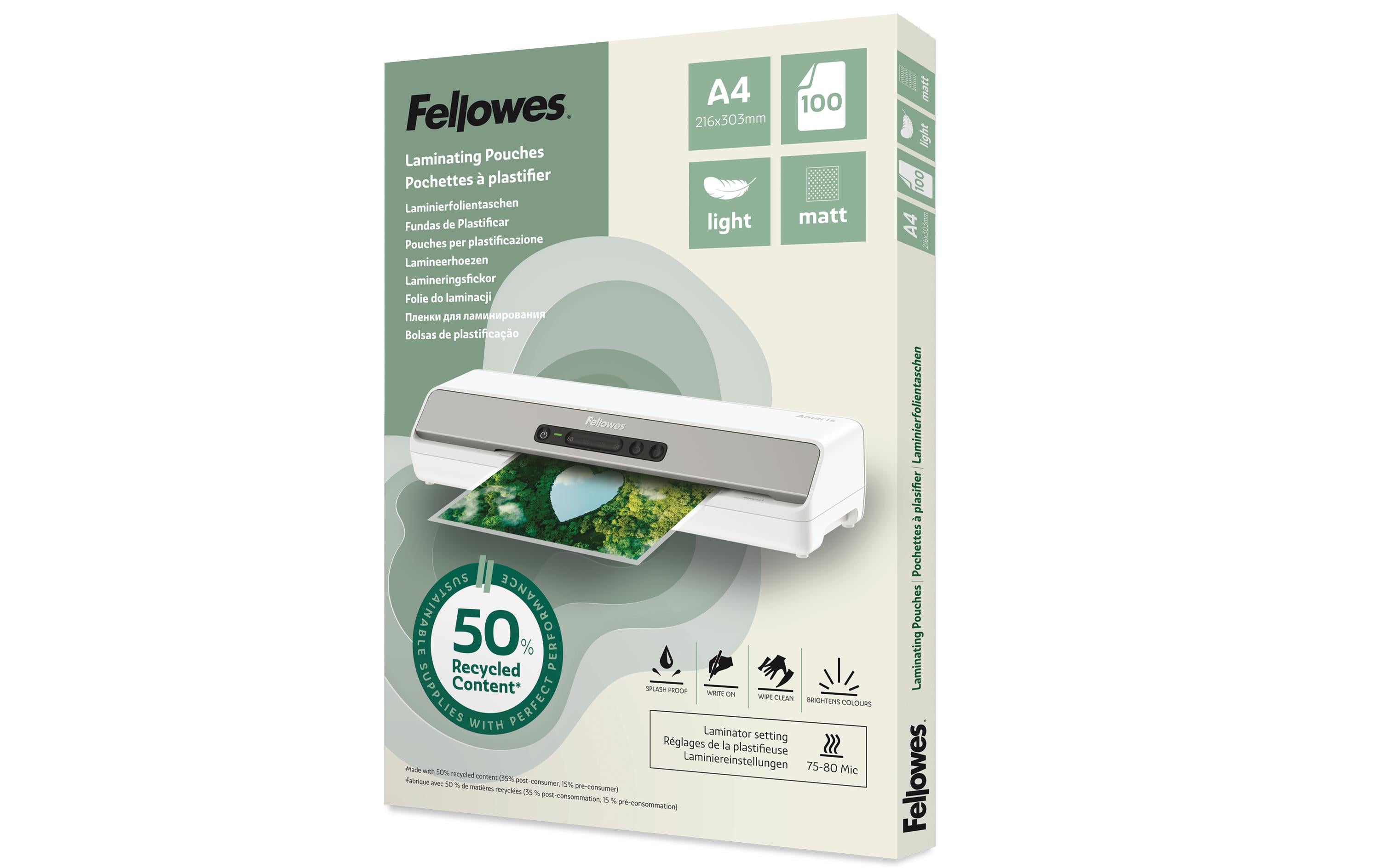 Fellowes Laminierfolien recycled A4 100 Stk., matt