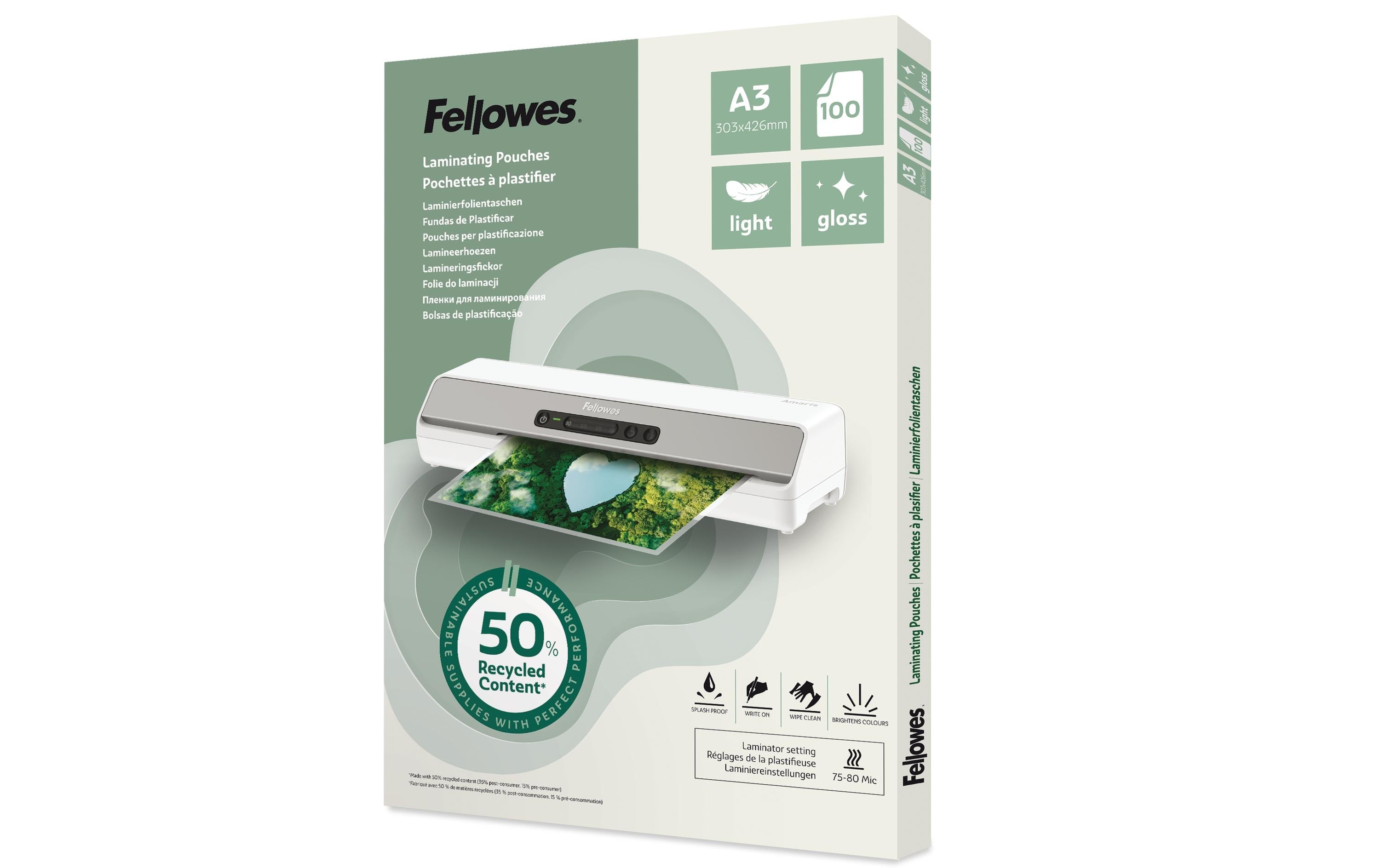 Fellowes Laminierfolien recycled A3 100 Stk.
