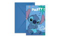 Fiesta Einladungen Stitch blau, 6 Stück, Papier FSC