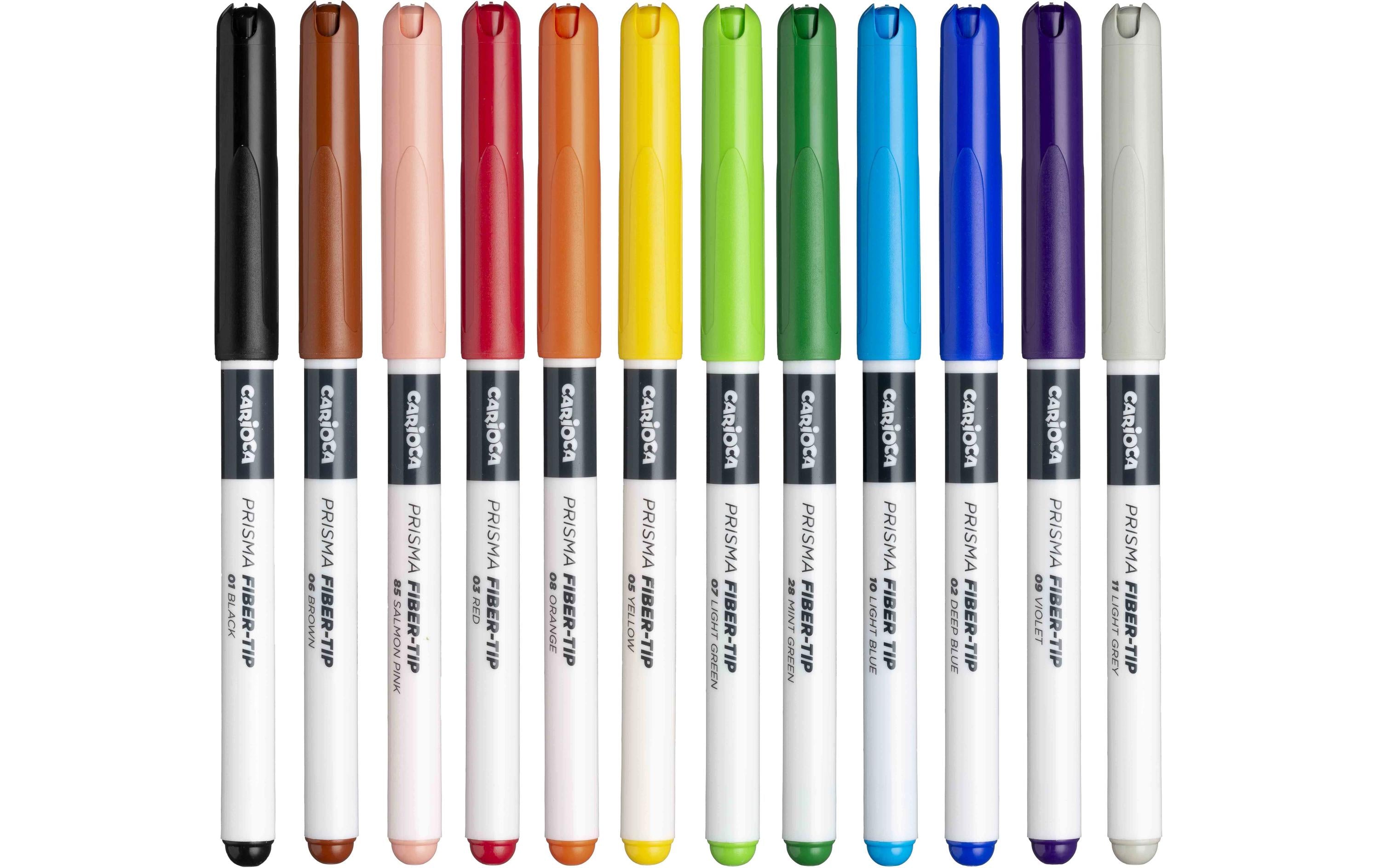 Carioca Fasermaler Prisma Plus 12 Stück, konische Spitz für fein/breit