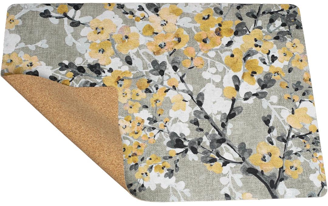 Hubatka Tischset FIORA Vorderseite Blumen, Hinterseite Kork