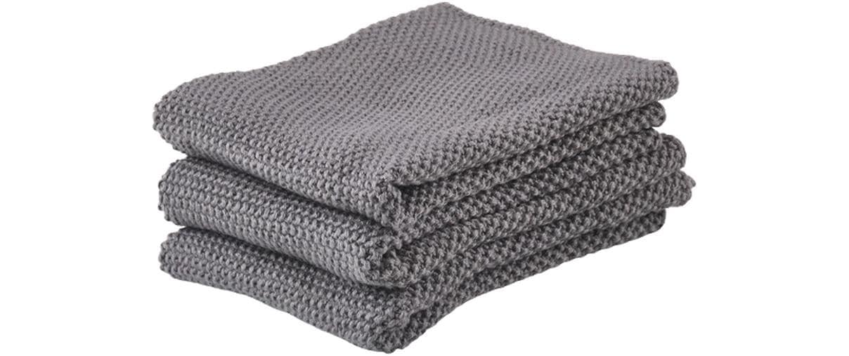 Zone Abwaschlappen 3er Set, Grau 100% Baumwolle, 27x27cm