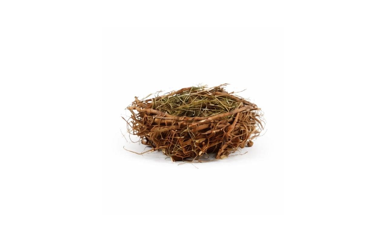 Chalet Holz-Stöckchen Nest mit Stroh 20x8cm braun