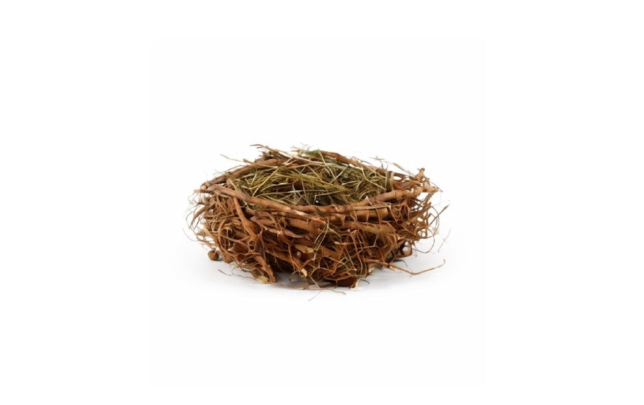Chalet Holz-Stöckchen Nest mit Stroh 28x9cm braun