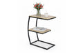 relaxdays Beistelltisch in C-Form Schwarz/Hellbraun