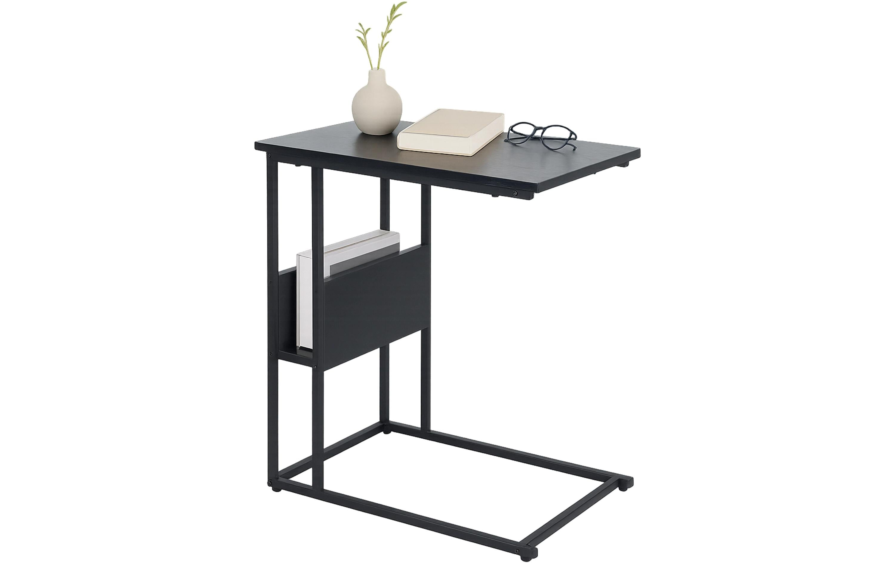 relaxdays  Beistelltisch mit Ablage/Fach Schwarz