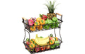 relaxdays 2-stöckige Obst-Etagere Schwarz