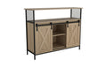 relaxdays Sideboard mit Schiebetüren MDF, China, Hellbraun
