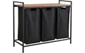 relaxdays Wäschesammler mit 3 Fächern MDF, China, Braun