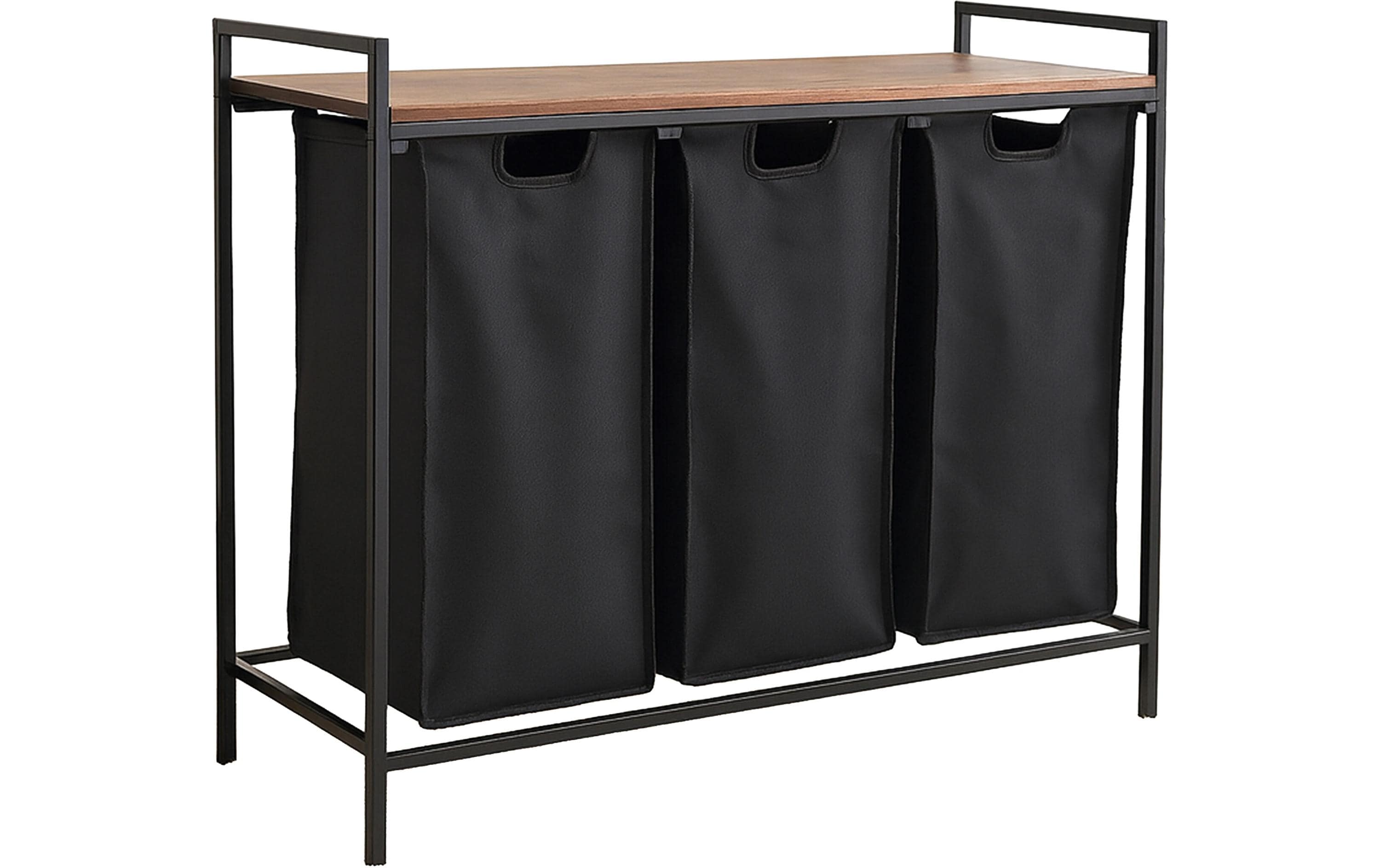 relaxdays Wäschesammler mit 3 Fächern MDF, China, Braun