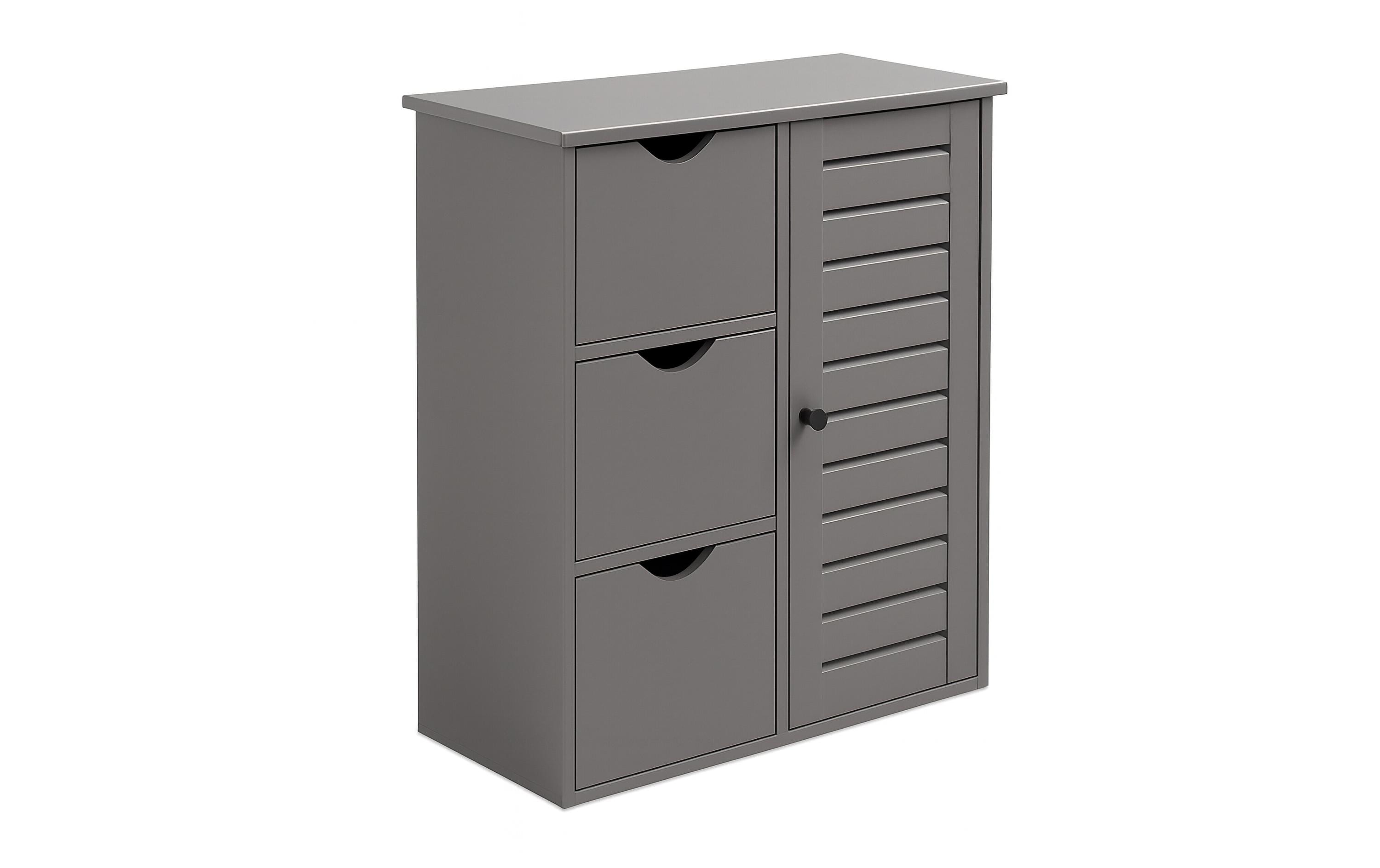 relaxdays Badezimmerschrank mit 3 Schubl. MDF, China, Grau