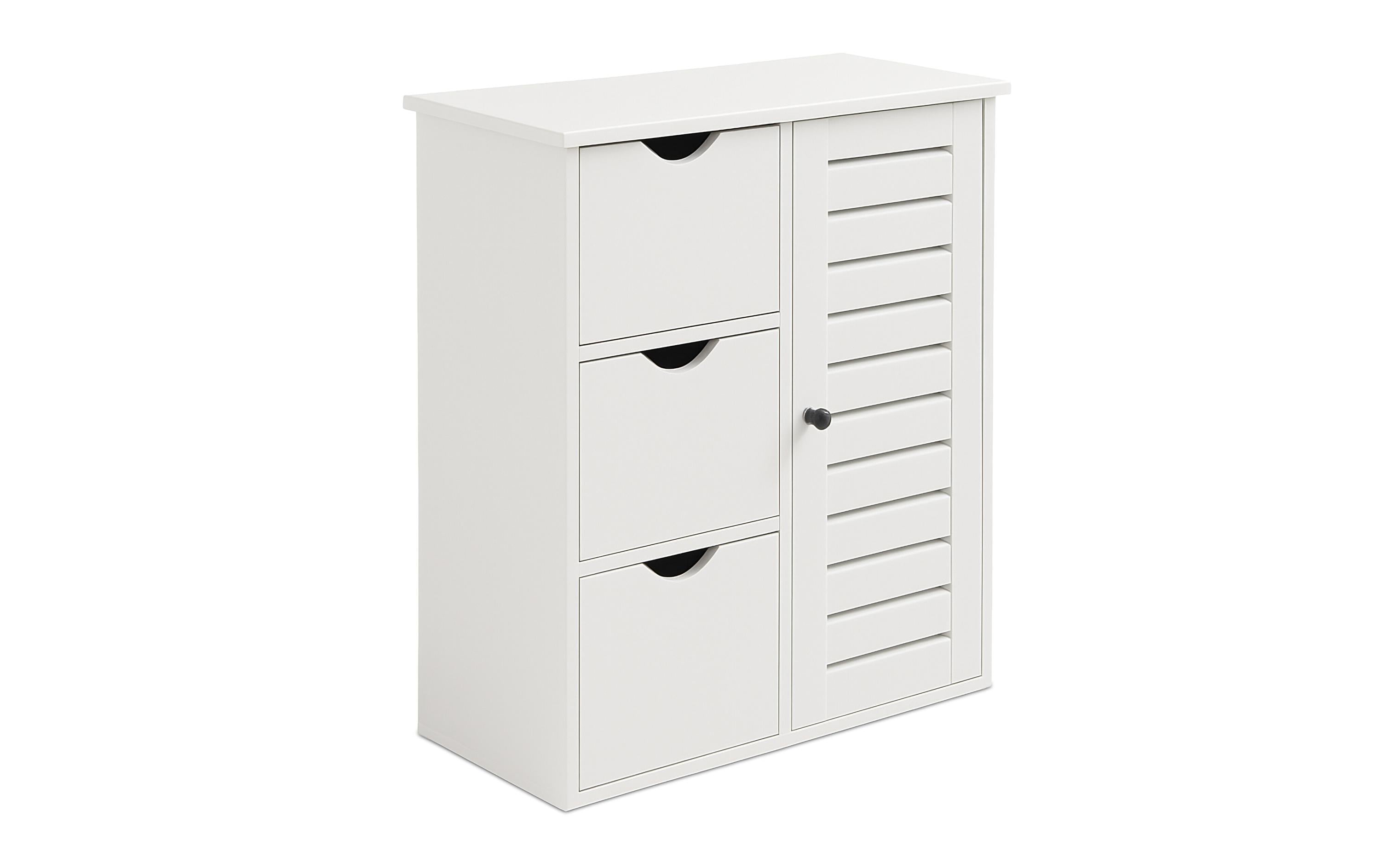 relaxdays Badezimmerschrank mit 3 Schubl. MDF, China, Weiss
