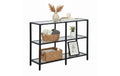 relaxdays Konsolentisch mit 3 Glasablagen Glas/Eisen
