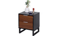 relaxdays Nachttisch mit 2 Schubladen MDF/Bambus, China
