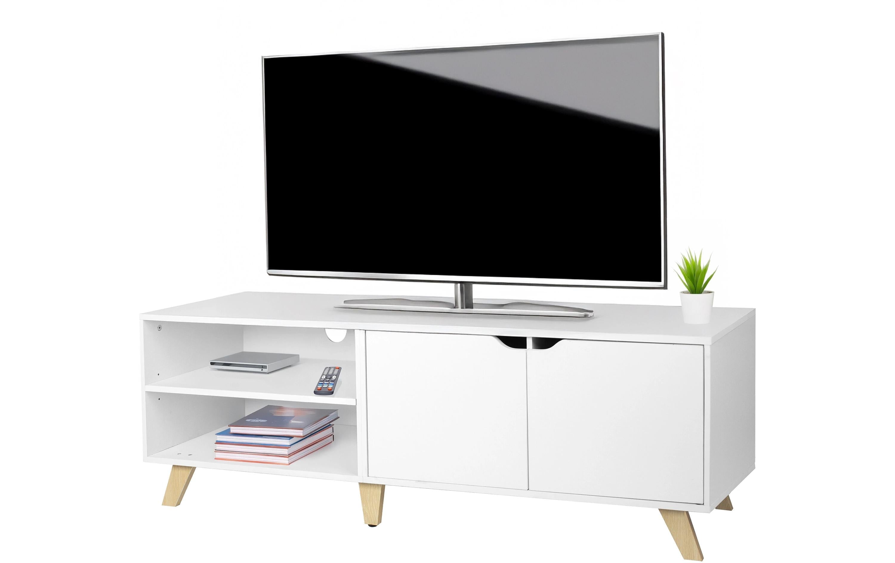relaxdays TV-Möbel mit 6 Fächer MDF, China, Weiss