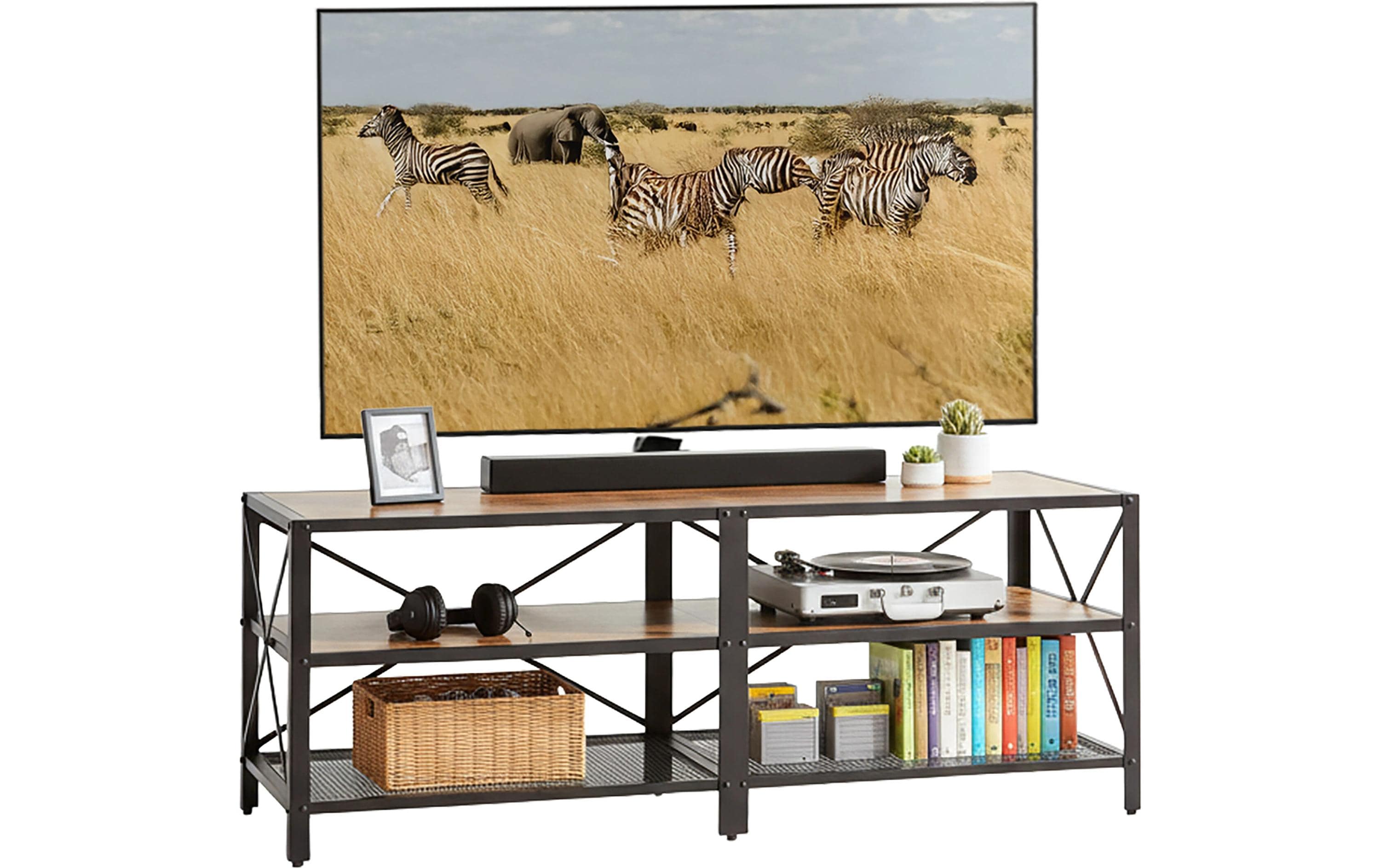 relaxdays TV-Möbel mit 4 Fächer 140 cm MDF, China