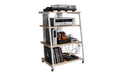 relaxdays Hifi Rack mit 4 Ablagen MDF, China, Hellbraun/Weiss