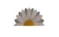 relaxdays Fussmatte Sonnenblume Kokos, 80 x 50 cm, Grau
