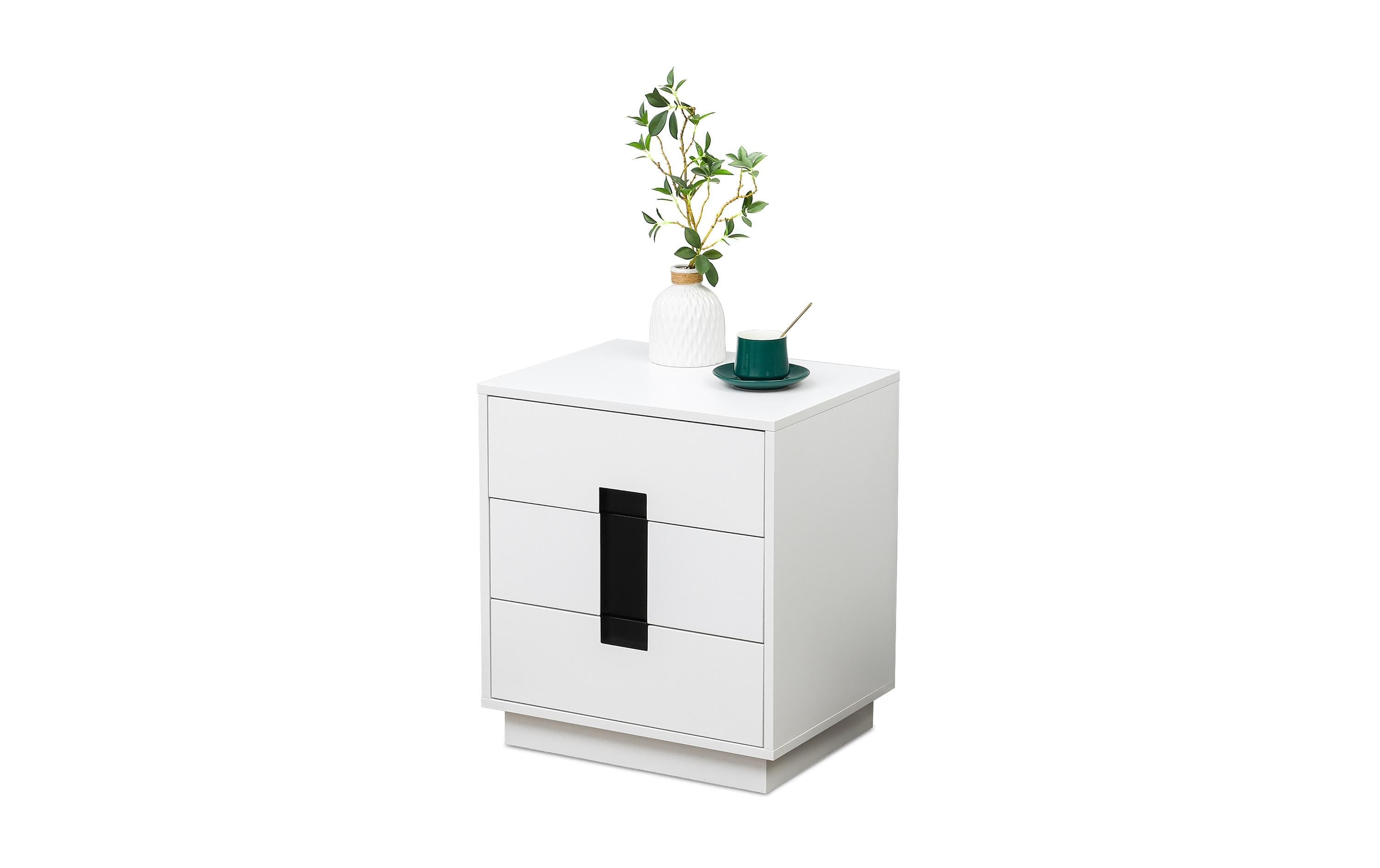 relaxdays Kommode mit 3 Schubladen MDF, China, Weiss