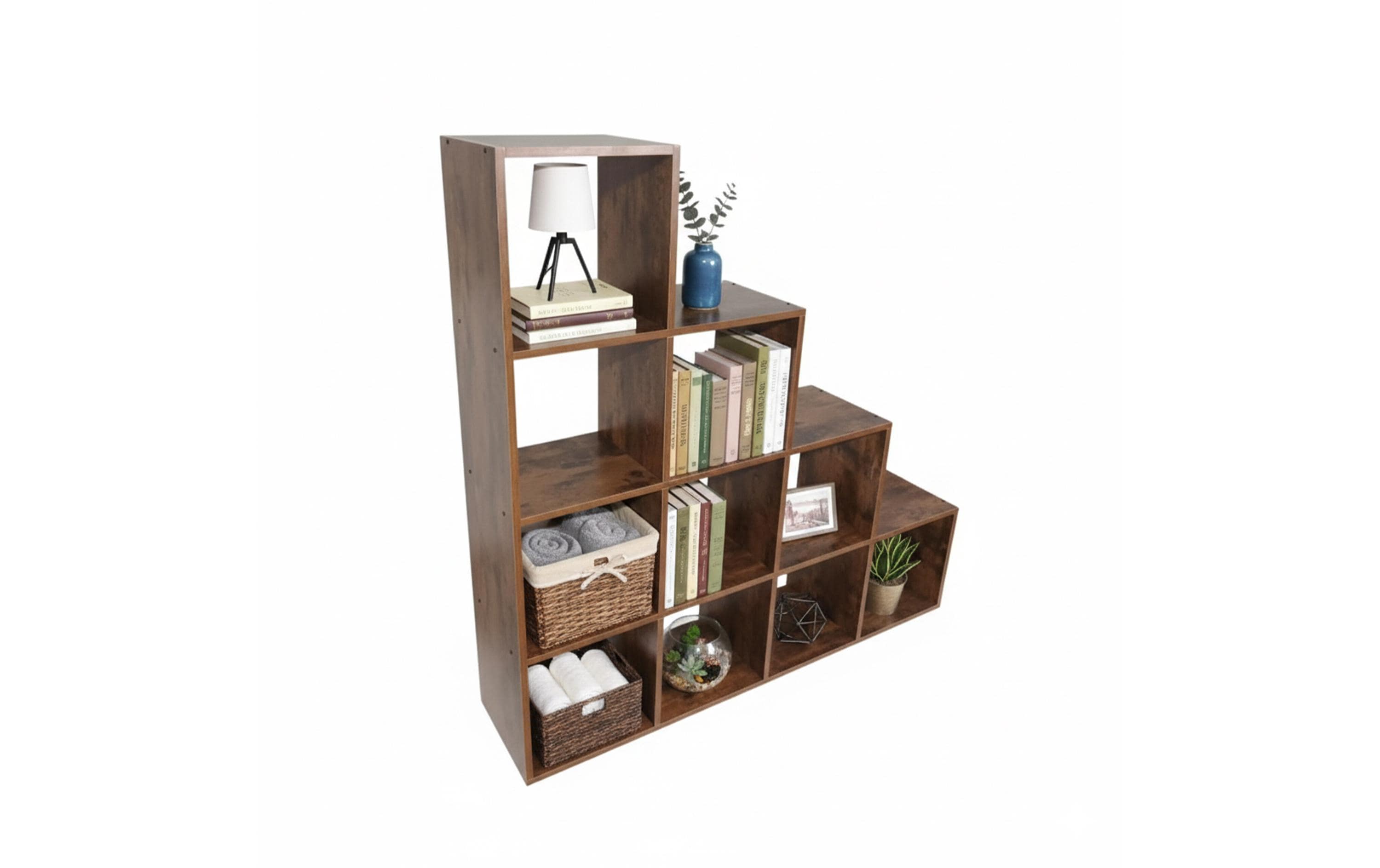 relaxdays Regal mit 10 Fächer MDF, China, Braun