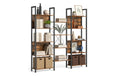 relaxdays Bücherregal Industrial 14 Abl. MDF, China, Dunkelbraun