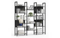 relaxdays Bücherregal Industrial 14 Abl. MDF, China, Schwarz