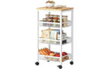 relaxdays Nischenwagen mit 4 Ebenen 22 cm, Weiss