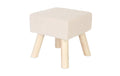 relaxdays Hocker Cord Quadratisch MDF, Kiefernholz, Beige
