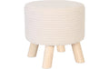 relaxdays Hocker Cord Rund MDF, Kiefernholz, Beige