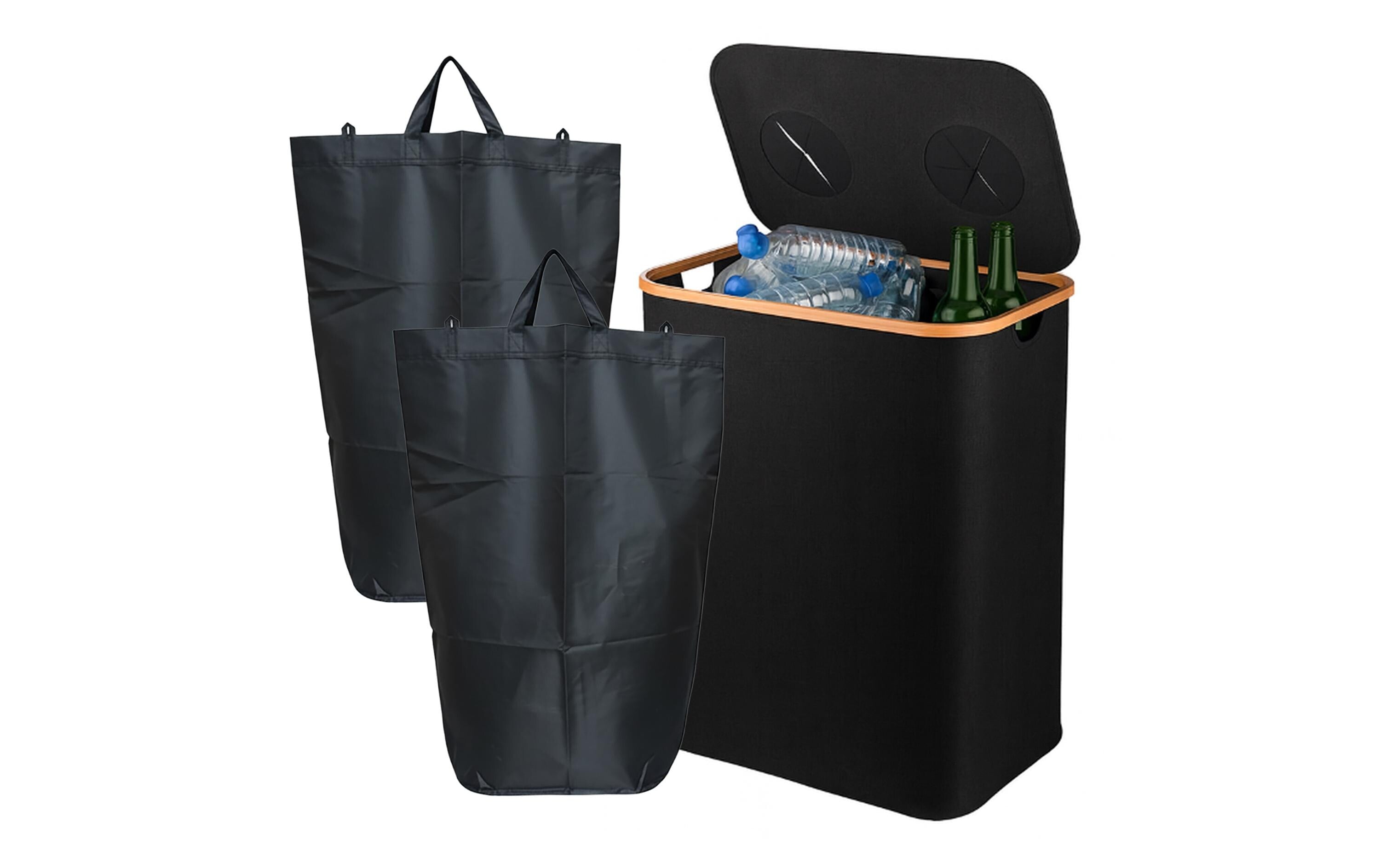 relaxdays PET & Glas Sammelbehälter 140 L Schwarz
