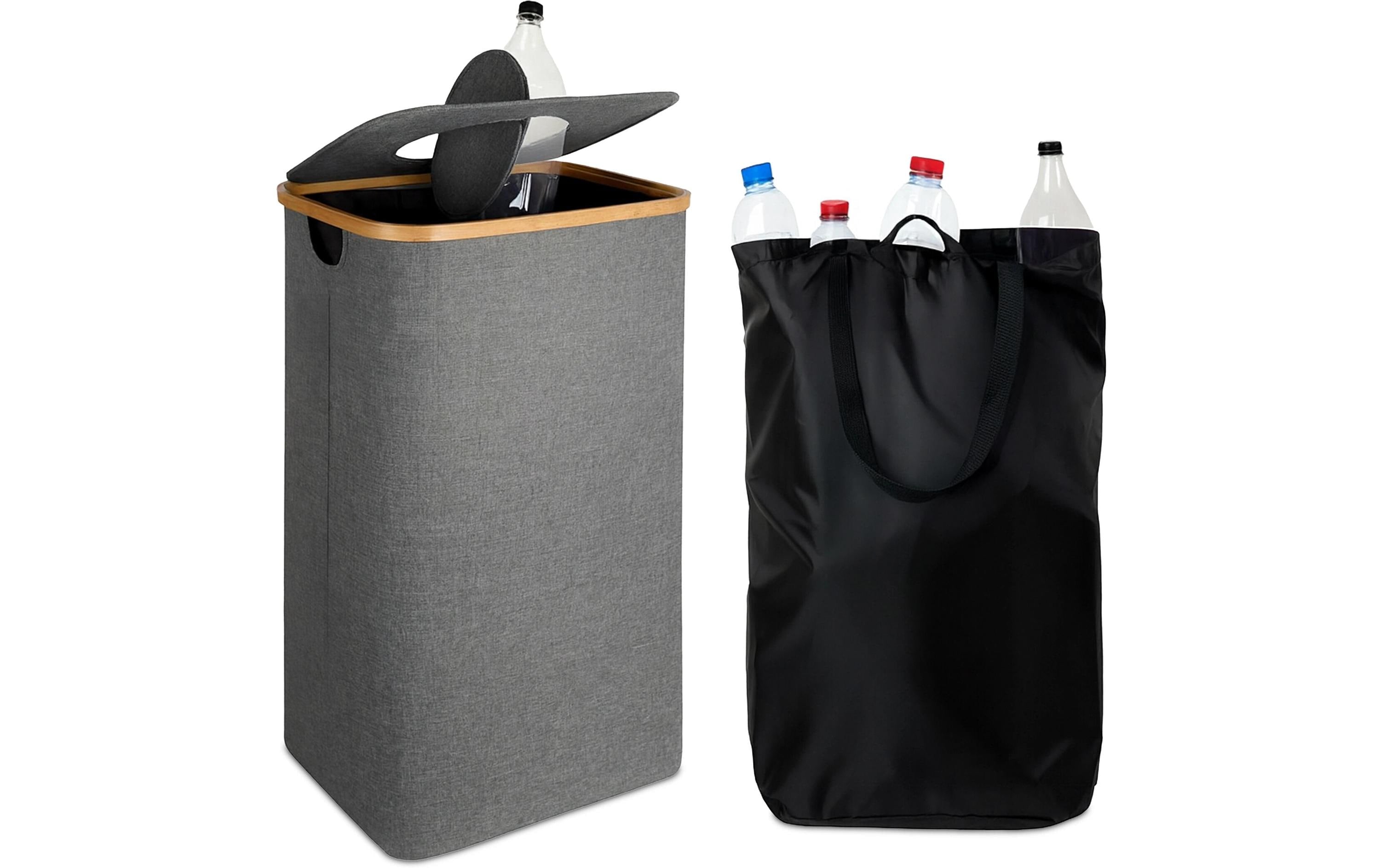 relaxdays PET Sammelbehälter 100 Liter Grau