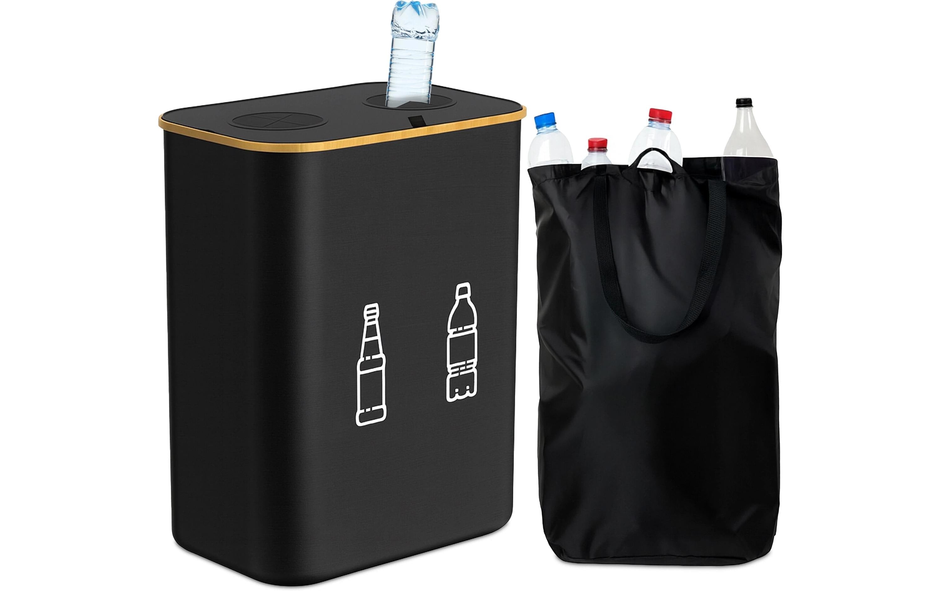 relaxdays PET Sammelbehälter 160 Liter Schwarz
