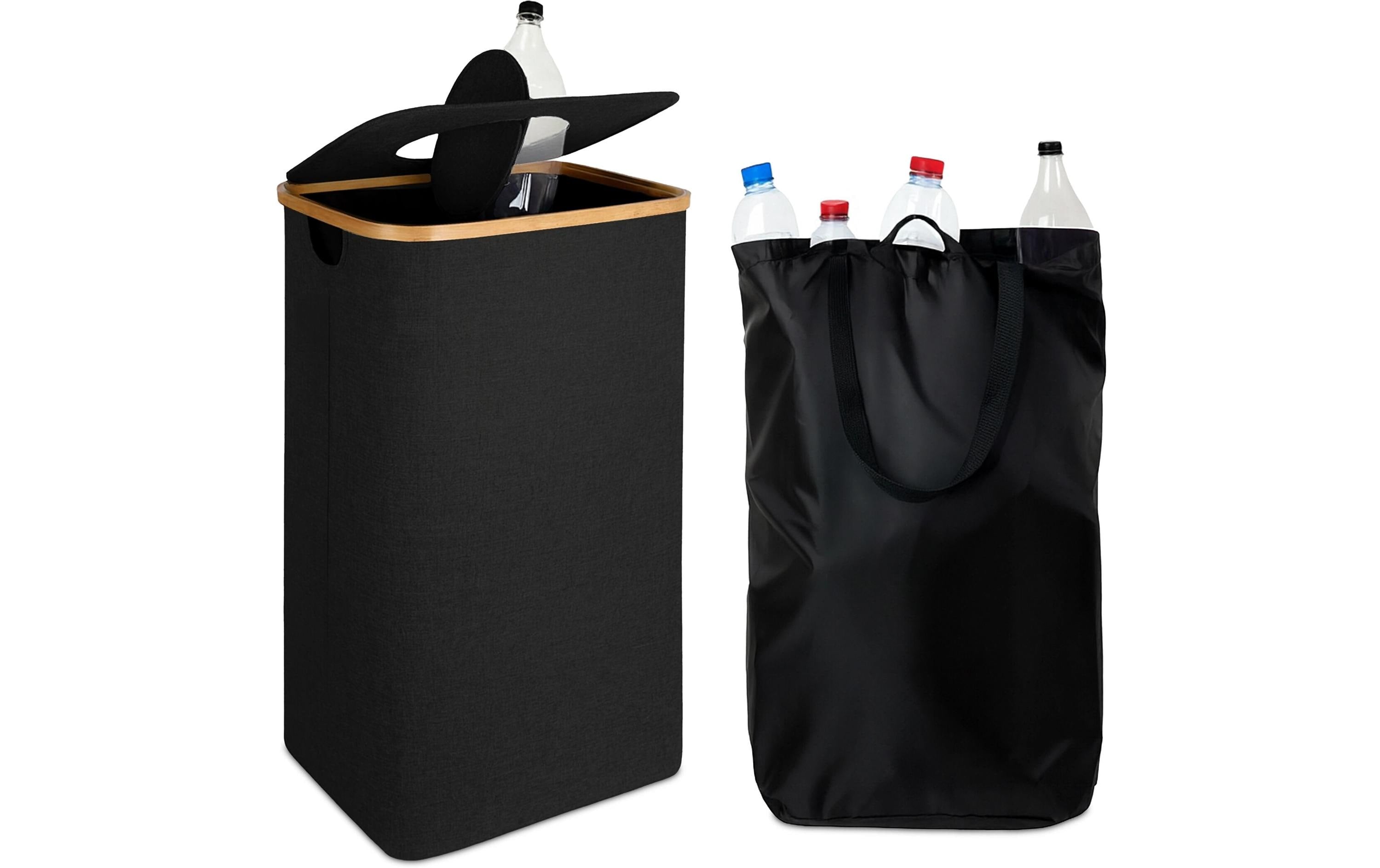 relaxdays PET Sammelbehälter 100 Liter Schwarz