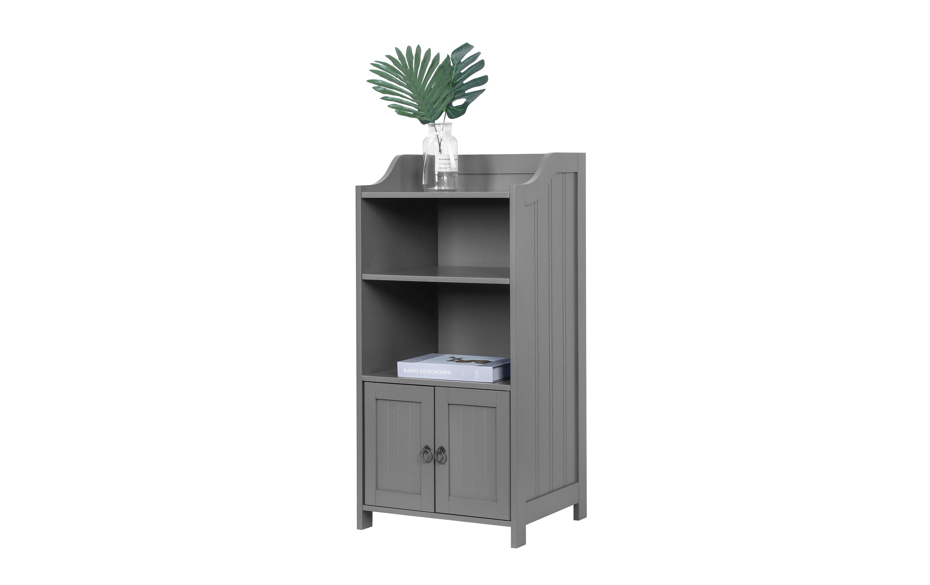 relaxdays Badezimmerschrank 4 Fächer MDF, China, Grau