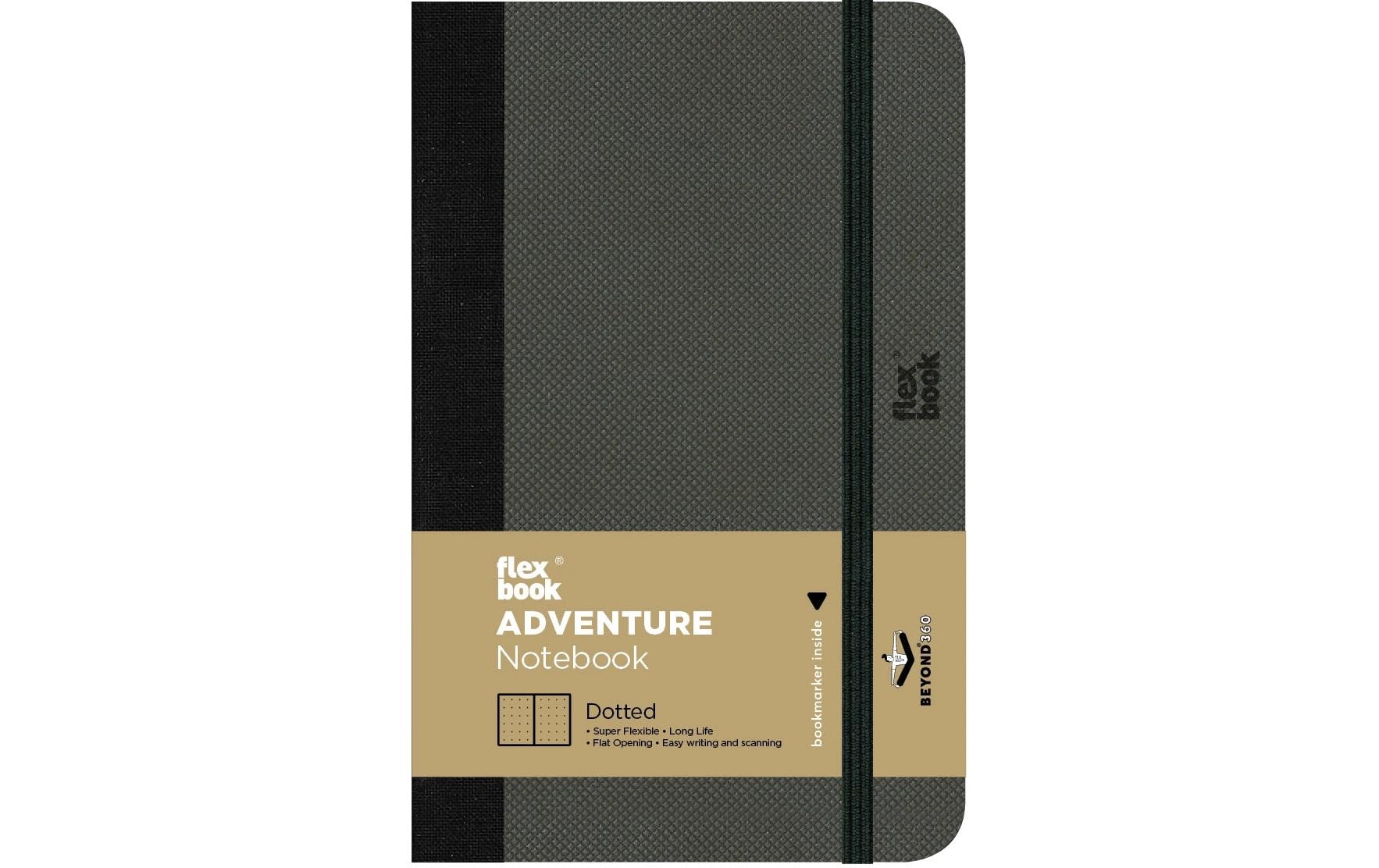 Flexbook Adventure Notebook gepunktet 9x14cm, off-black
