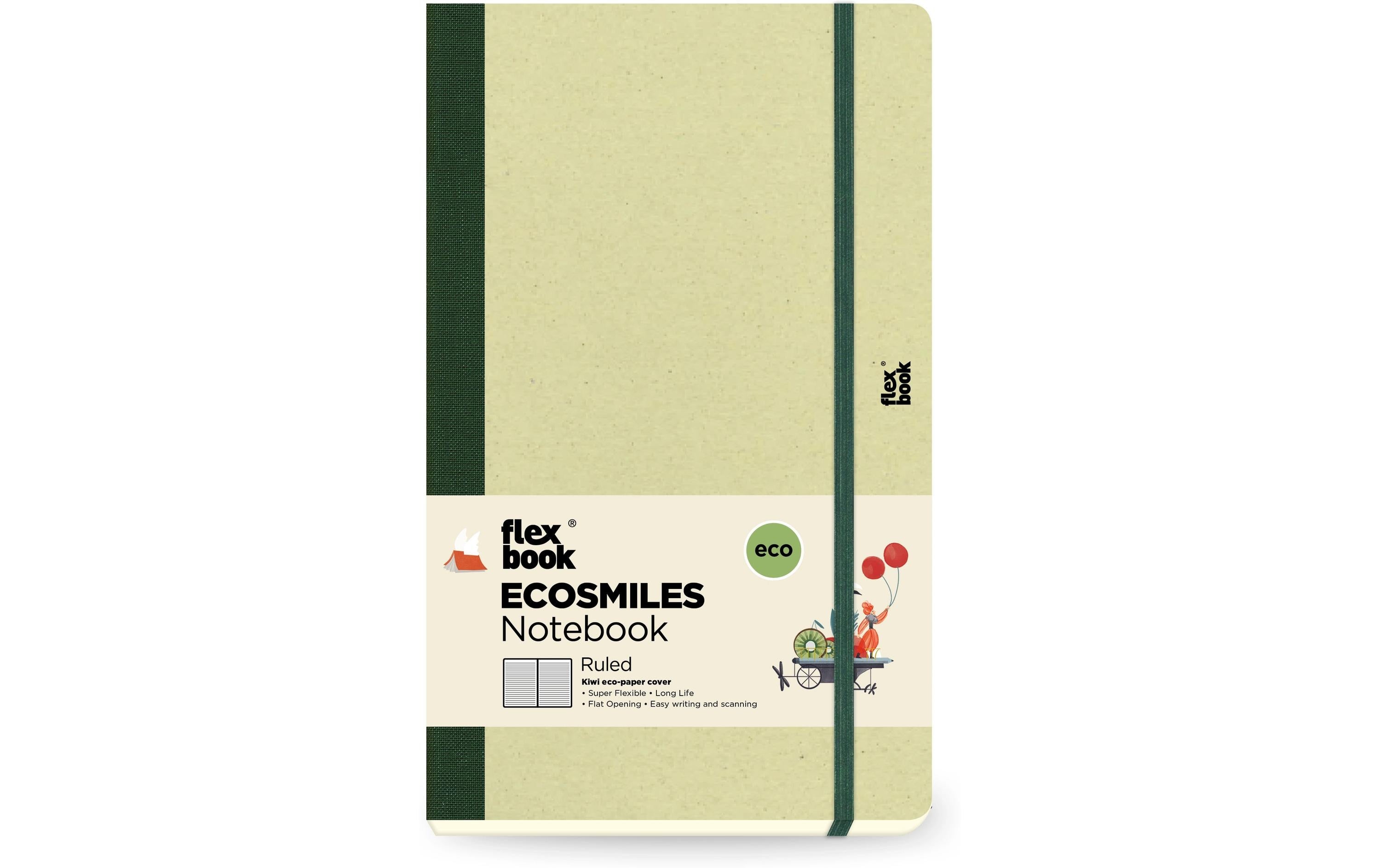 Flexbook Ecosmiles Notebook liniert 13x21cm, kiwi