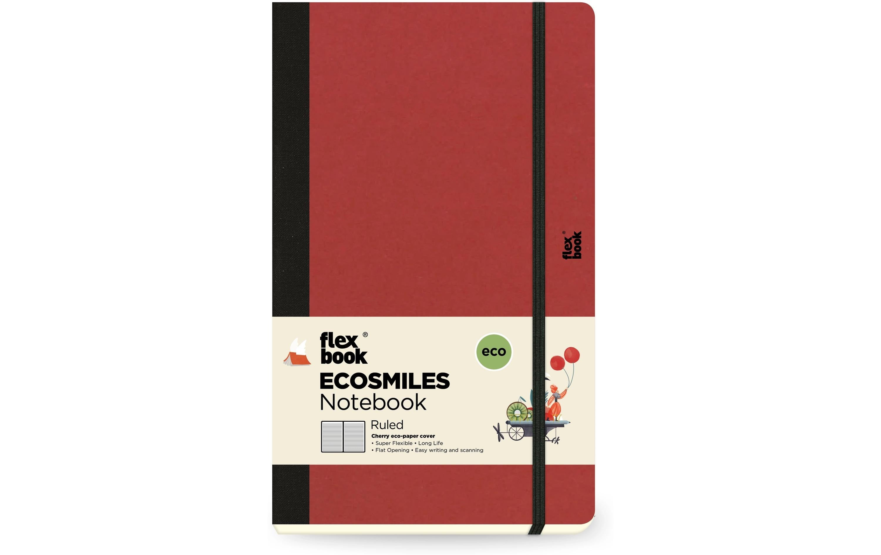 Flexbook Ecosmiles Notebook liniert 13x21cm, cherry