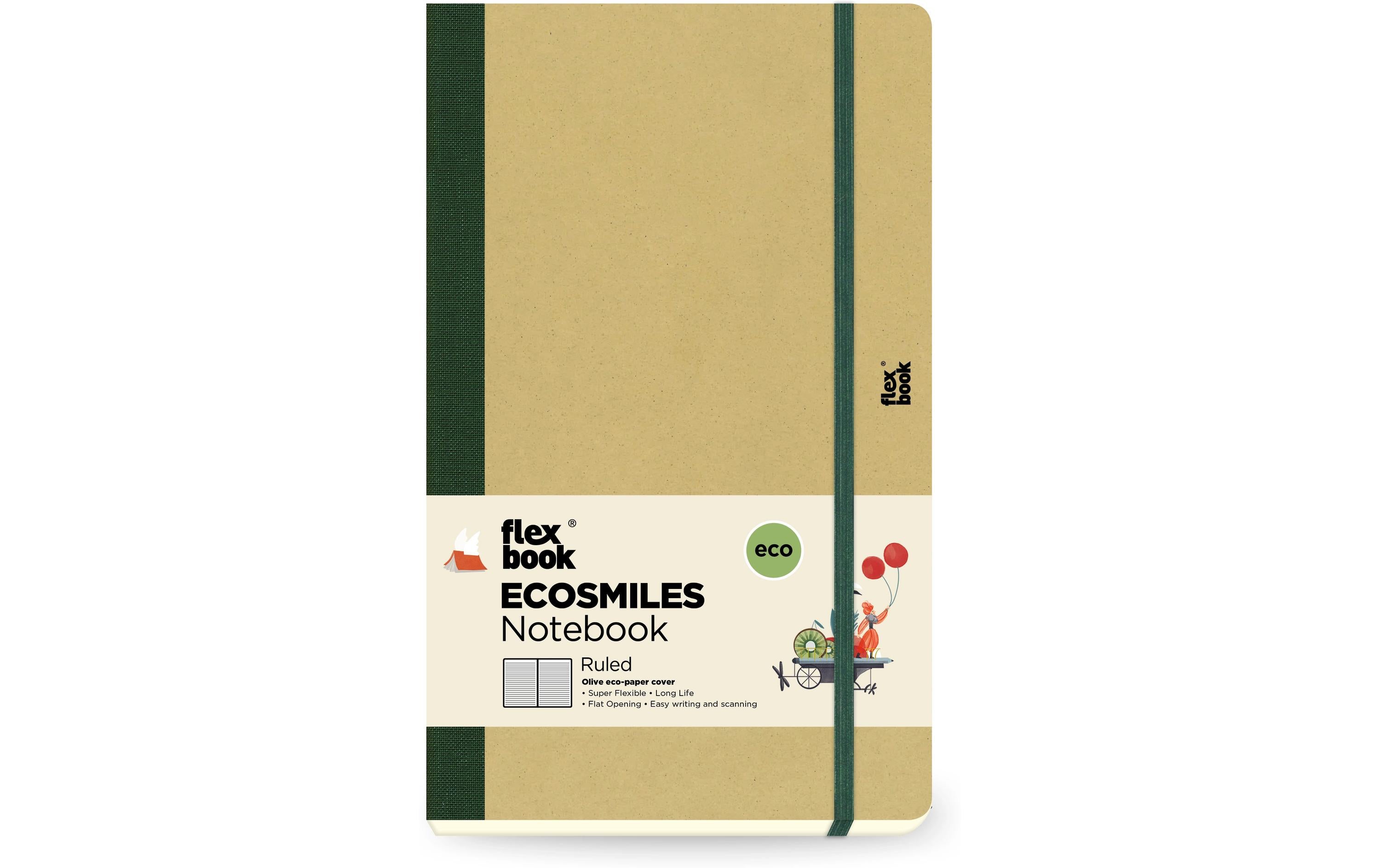 Flexbook Ecosmiles Notebook liniert 13x21cm, olive