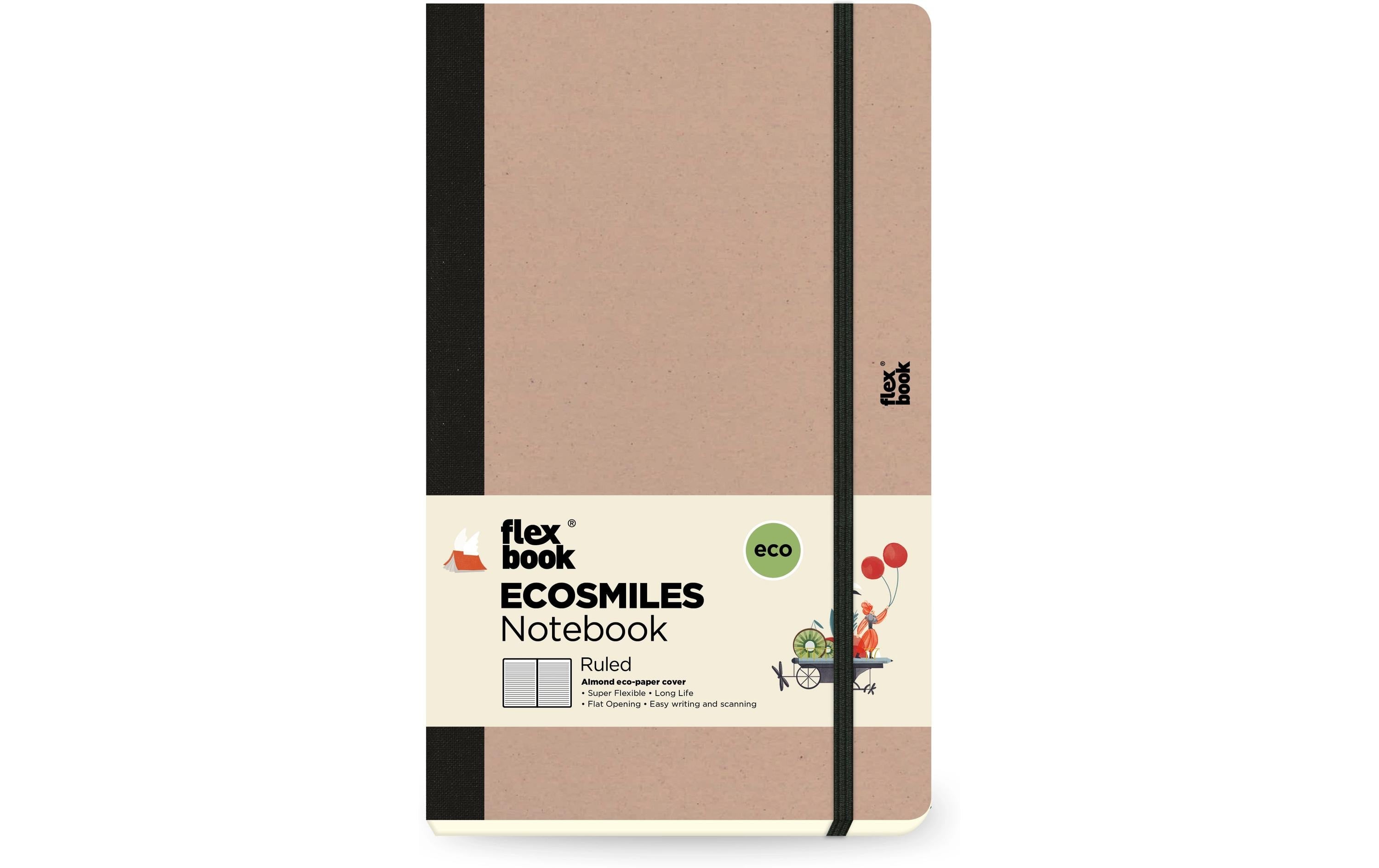 Flexbook Ecosmiles Notebook liniert 13x21cm, almond
