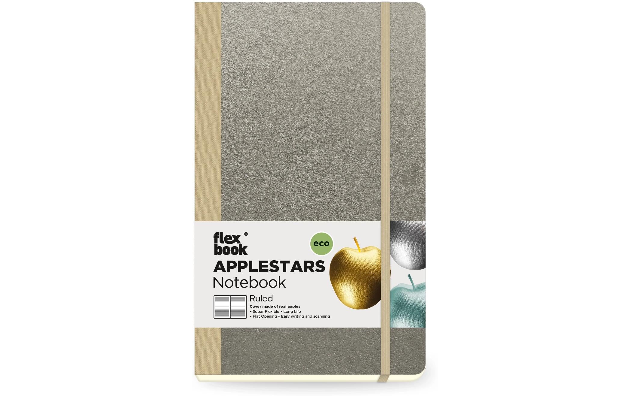 Flexbook Applestars Notebook liniert 13x21cm, silber