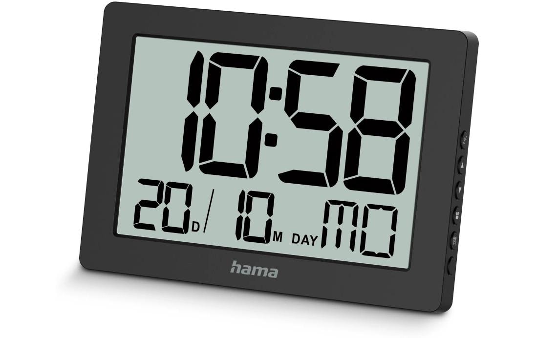 Hama Digitale Wanduhr "Ko Tao", Schwarz -