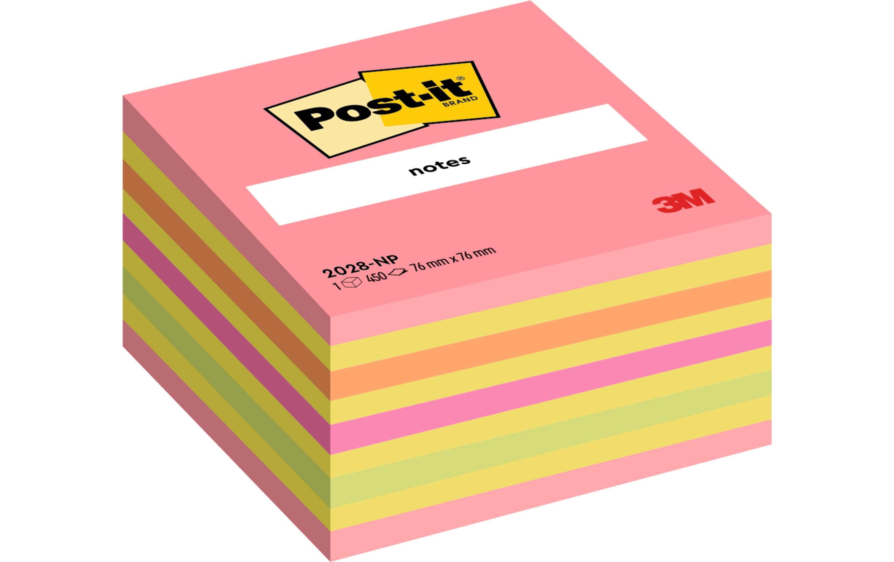 3M Post-it Würfel neon pink 1 Block à 450 Blatt, 76x76mm