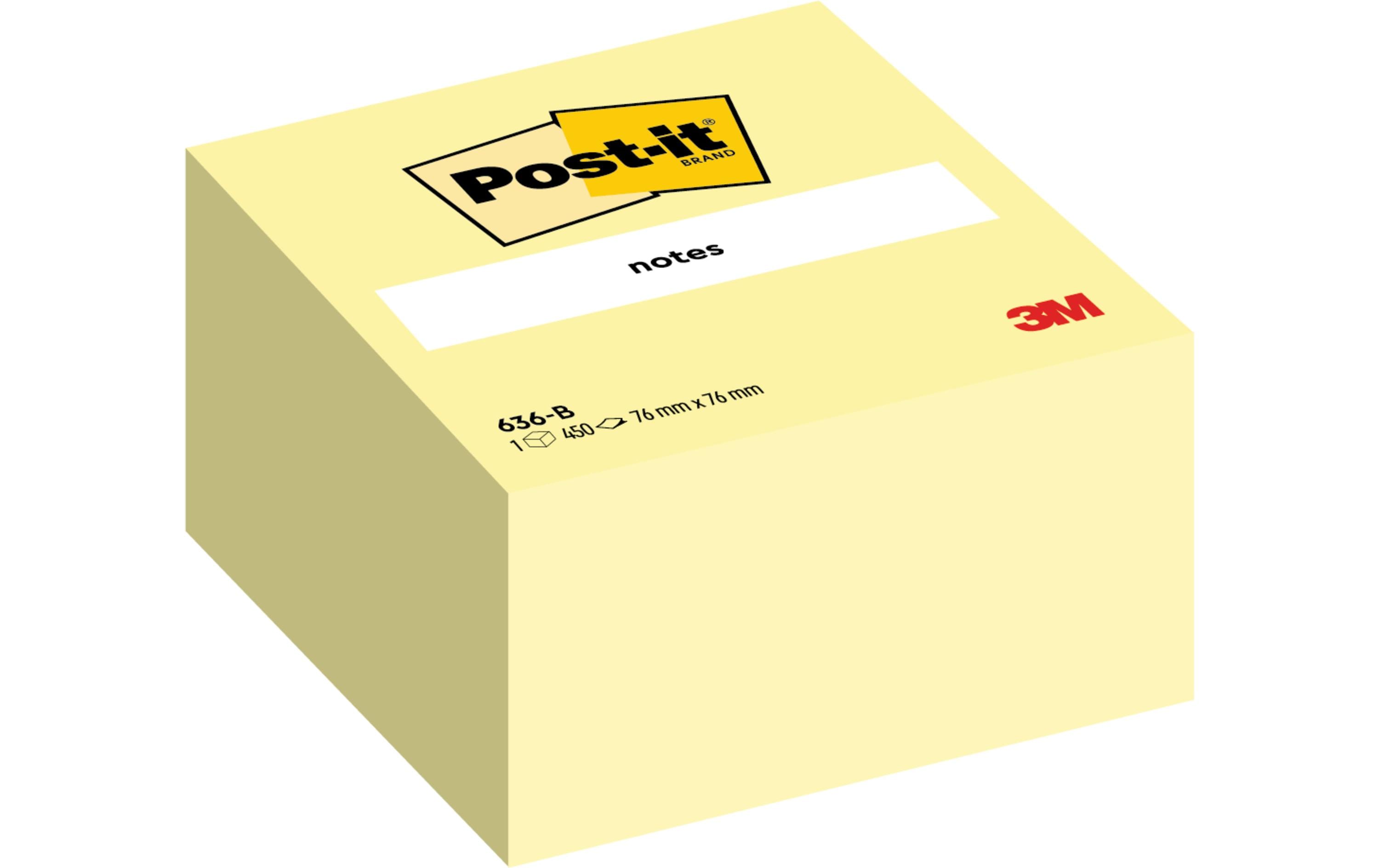 3M Post-it Haftnotizen Würfel, gelb der Klassiker, 76x76mm