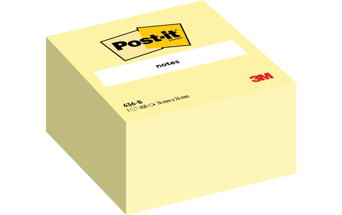 3M Post-it Haftnotizen Würfel, gelb der Klassiker, 76x76mm