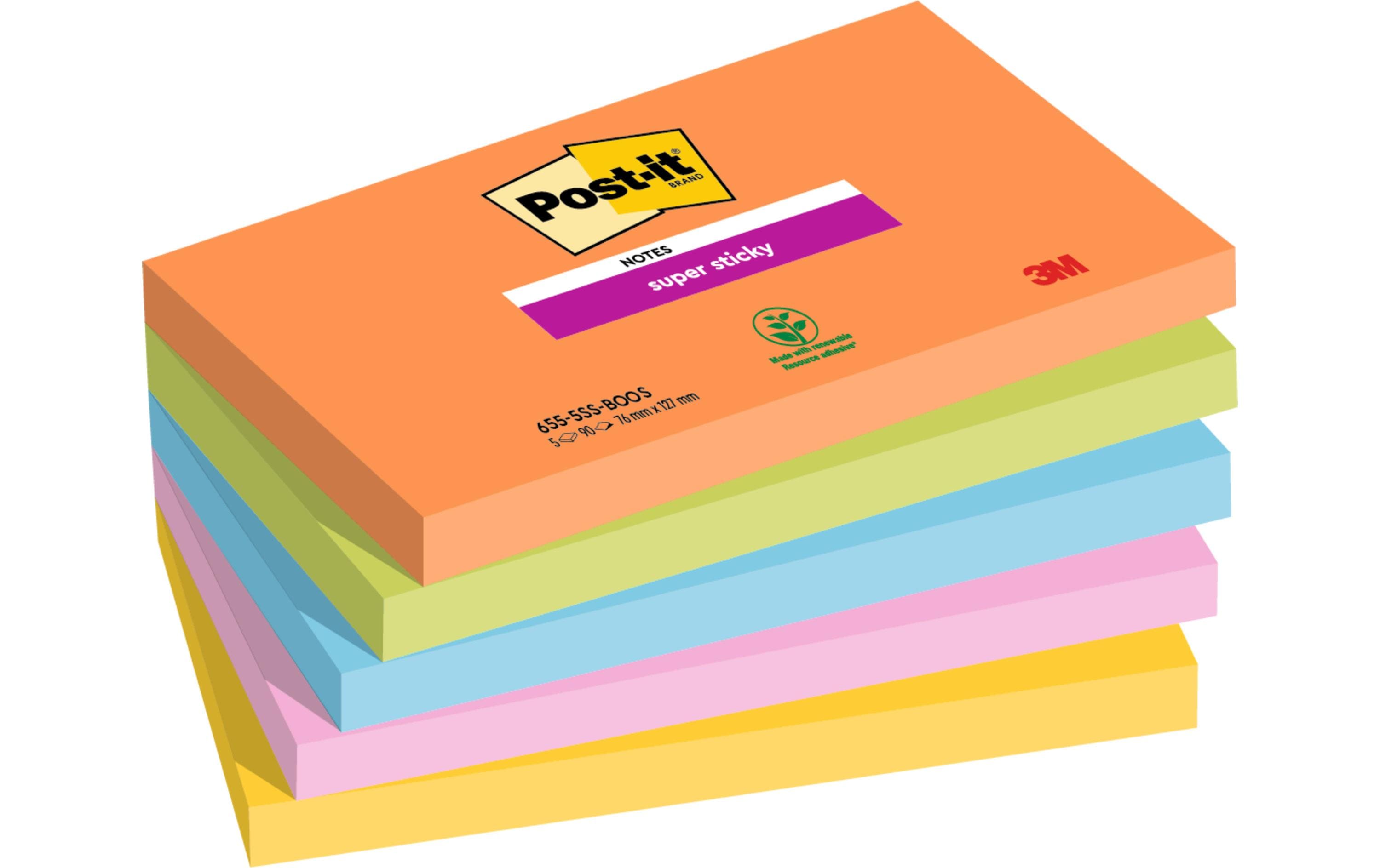 3M Post-it Super Sticky Boost collection 5 Blocks à 90 Blatt ,127x76mm