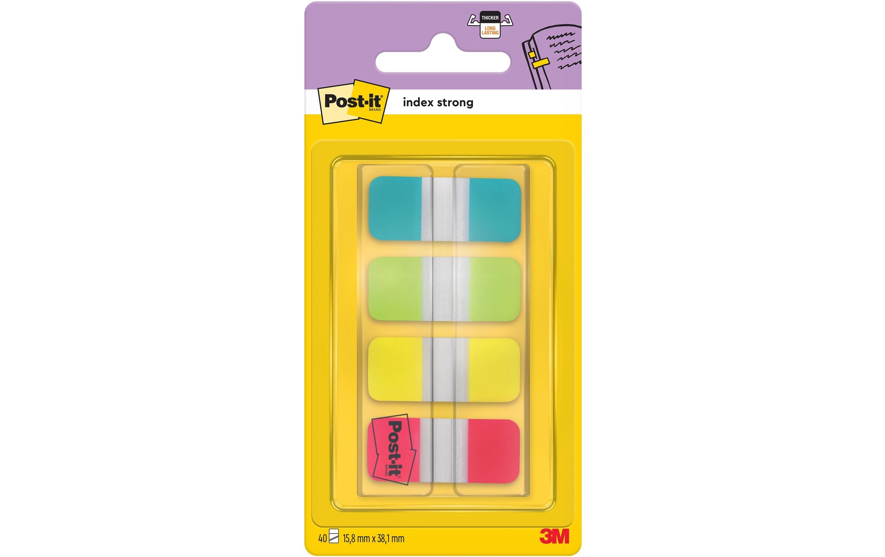3M Post-it Index 676-ALYR 4 x 10 Streifen à  16 x 38 mm