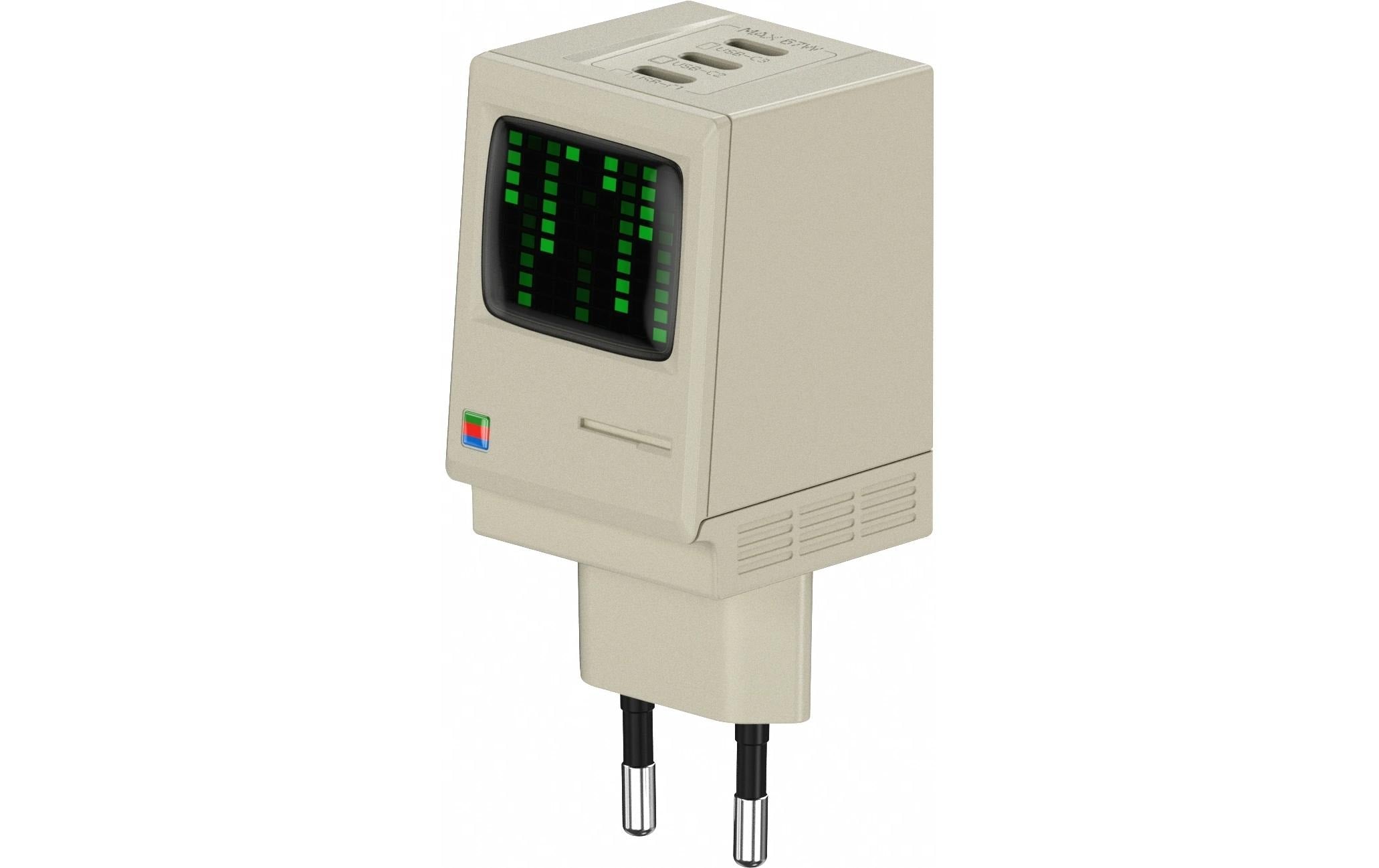Sharge Ladegerät RETRO, 67W 3xUSB-C, PD, GaN, grau