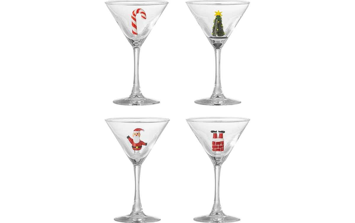 Bloomingville Cocktailgläser Misa, 4er Set Glas, 9x16 cm (DxH)