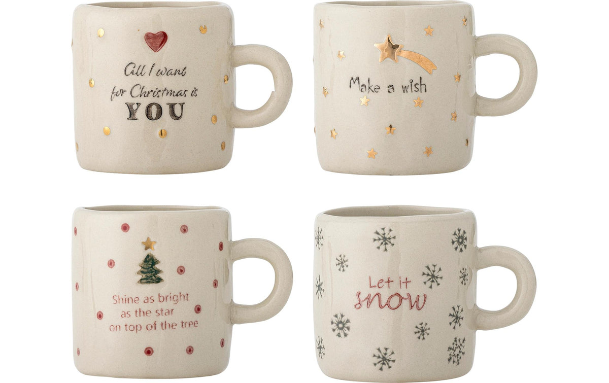 Bloomingville Tassen Christy, 4er Set 7x6 cm (DxH), Steingut